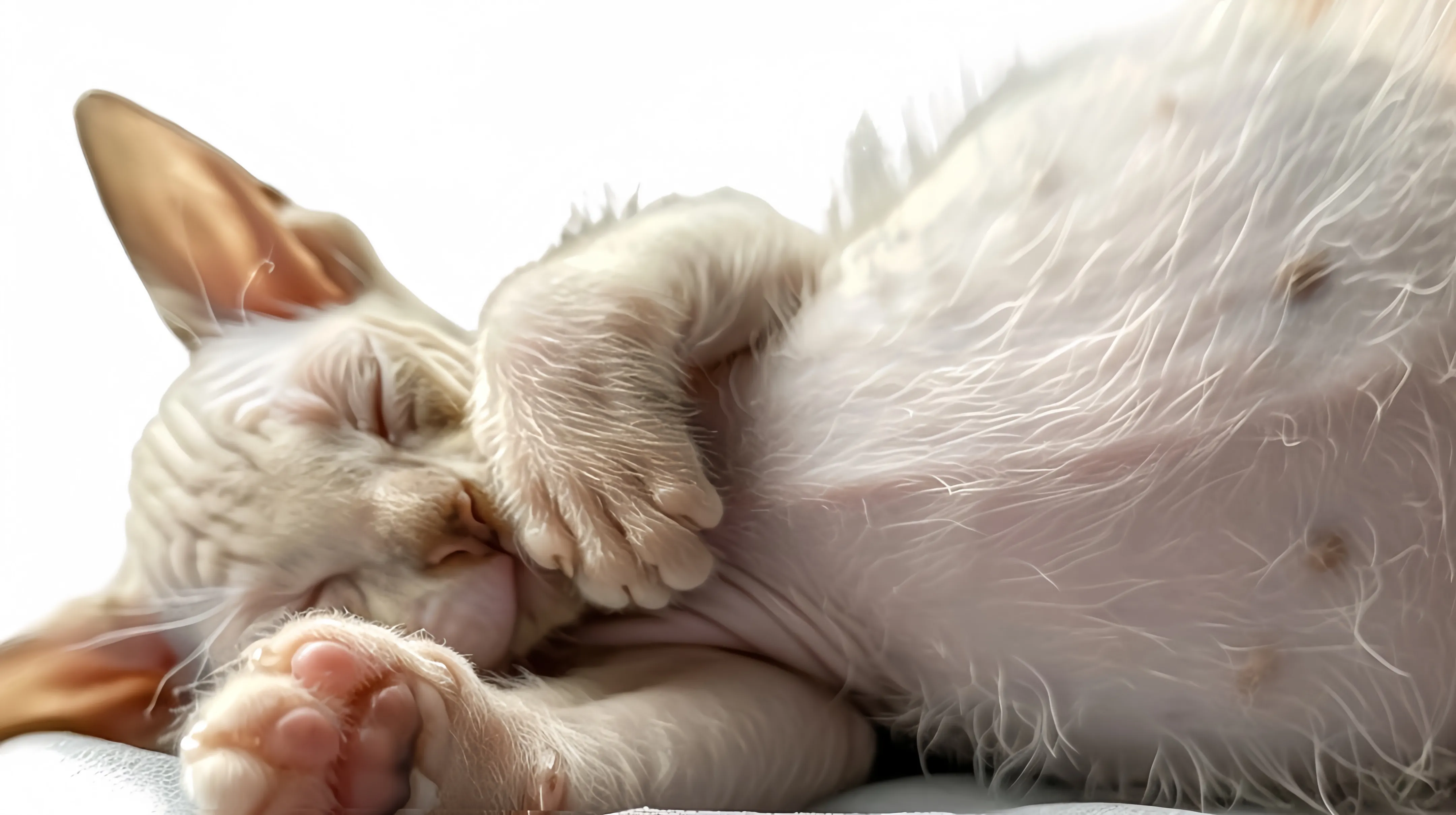 Cat with a visibly swollen abdomen